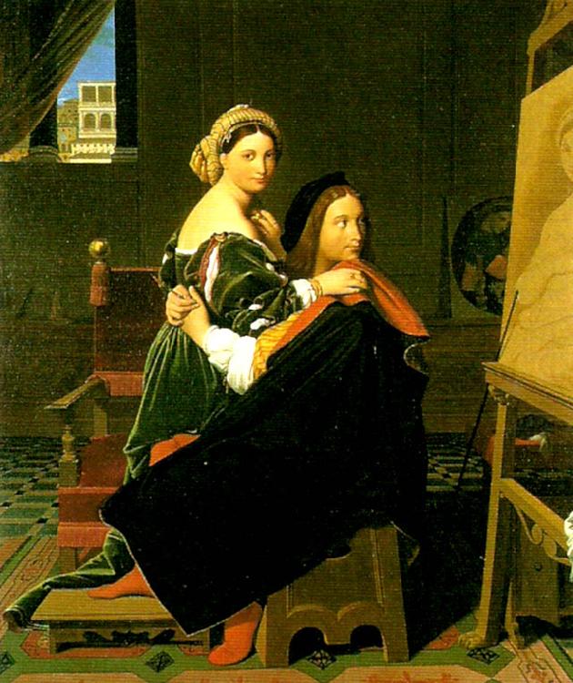 raphael and the fornarina, Jean Auguste Dominique Ingres